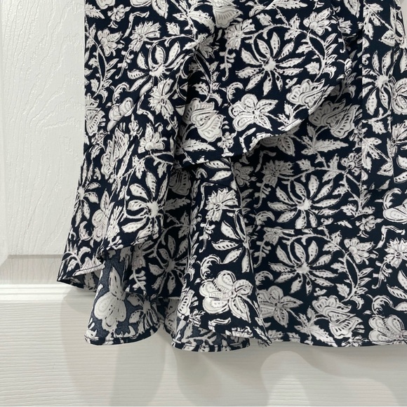 Ann Taylor LOFT Floral Wrap Dress with Ruffle V Neck - Picture 6 of 14
